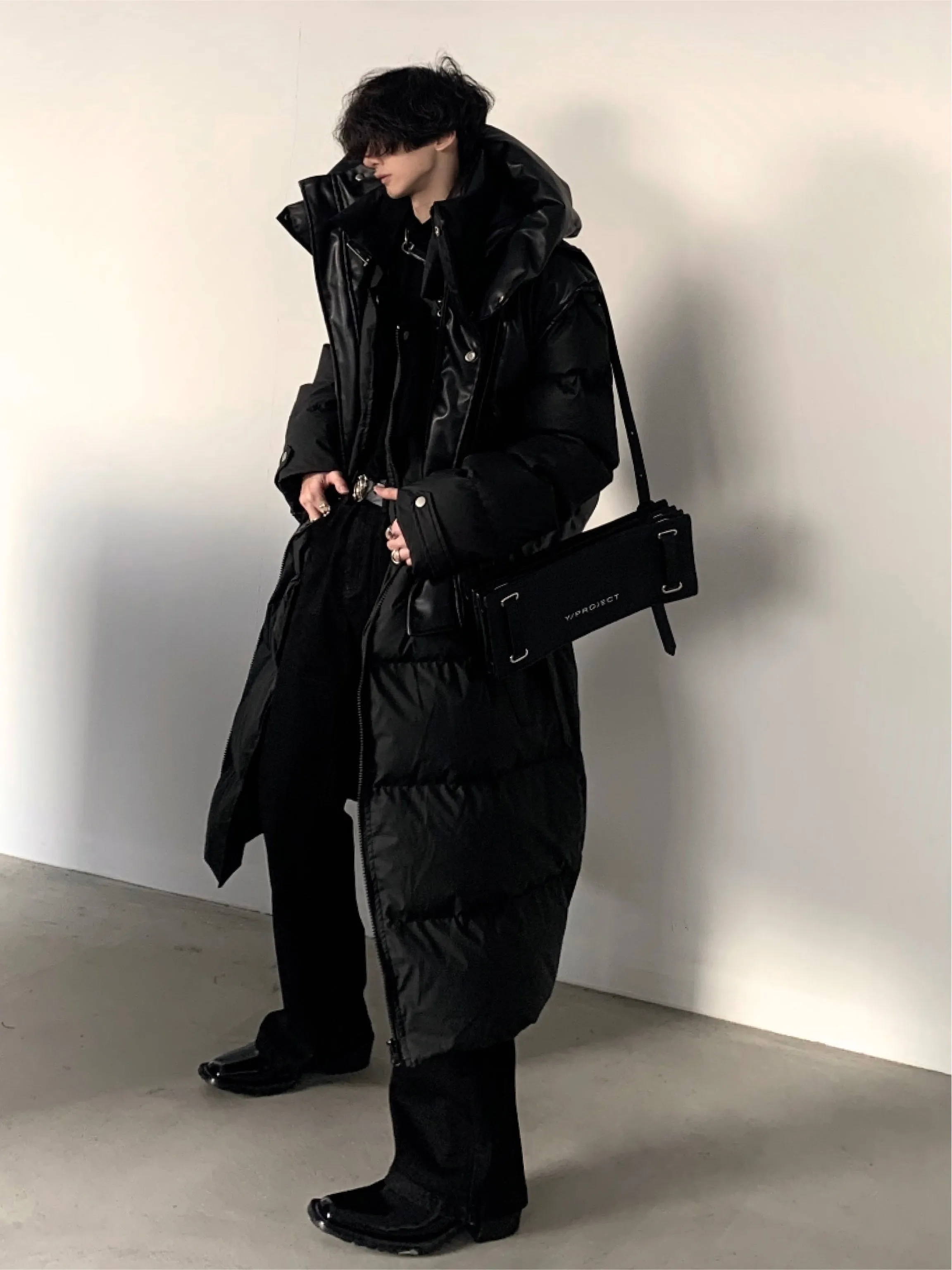 【23s December.】Hooded Leather Vest Two-piece Long Down Jacket