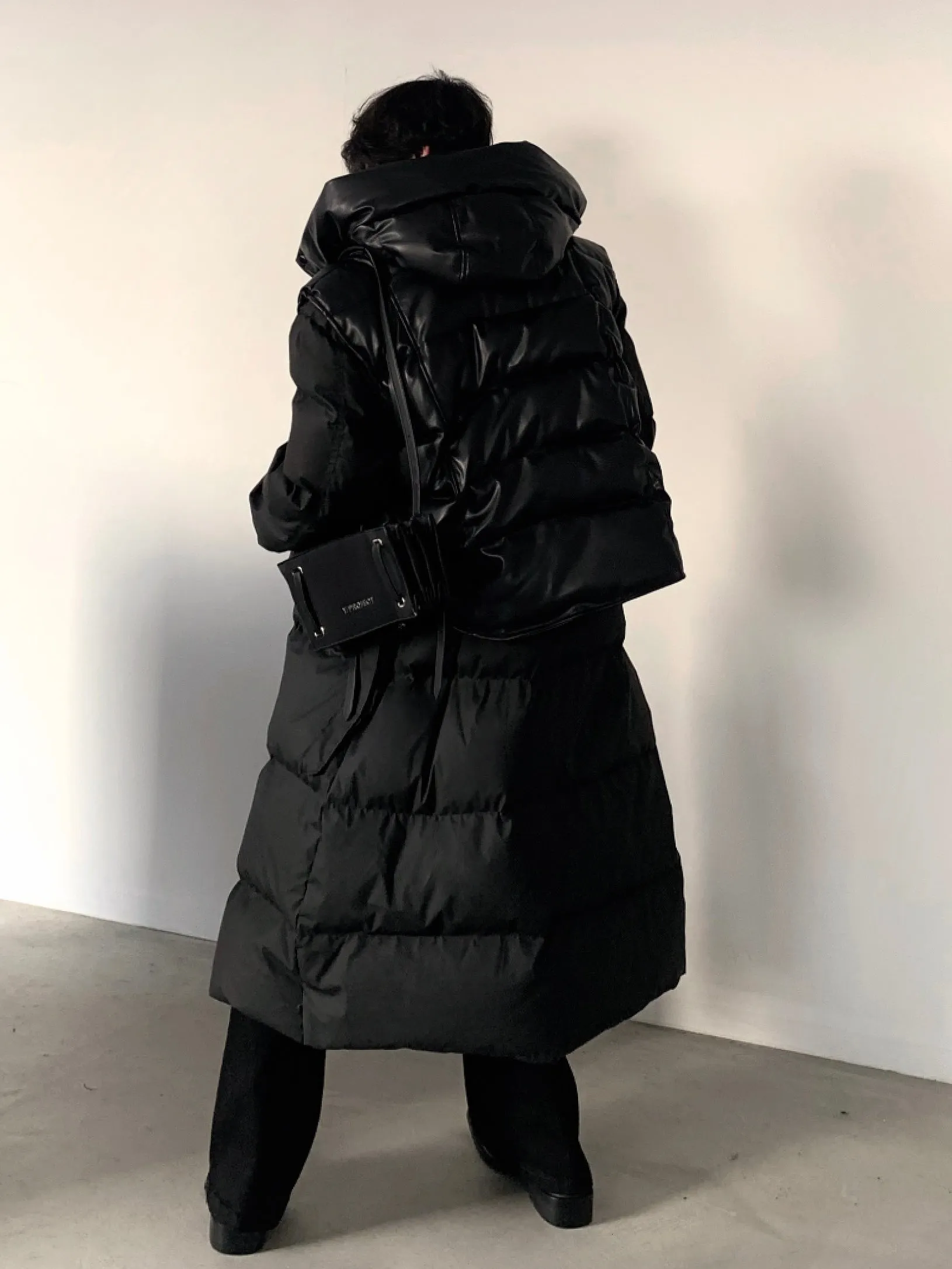 【23s December.】Hooded Leather Vest Two-piece Long Down Jacket