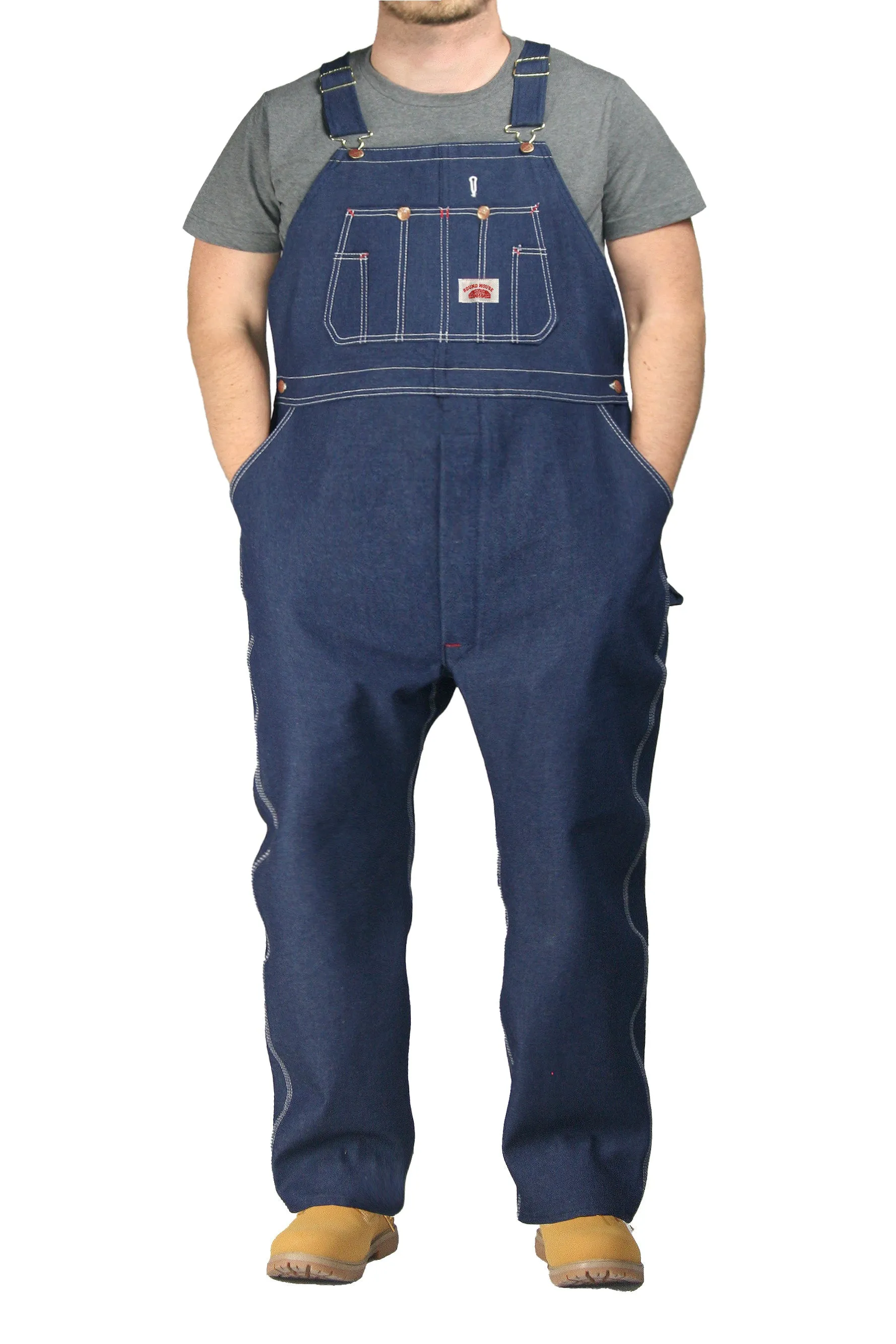 #966/#980 Classic Blue Denim Bib Overalls (62"-74" Waist)