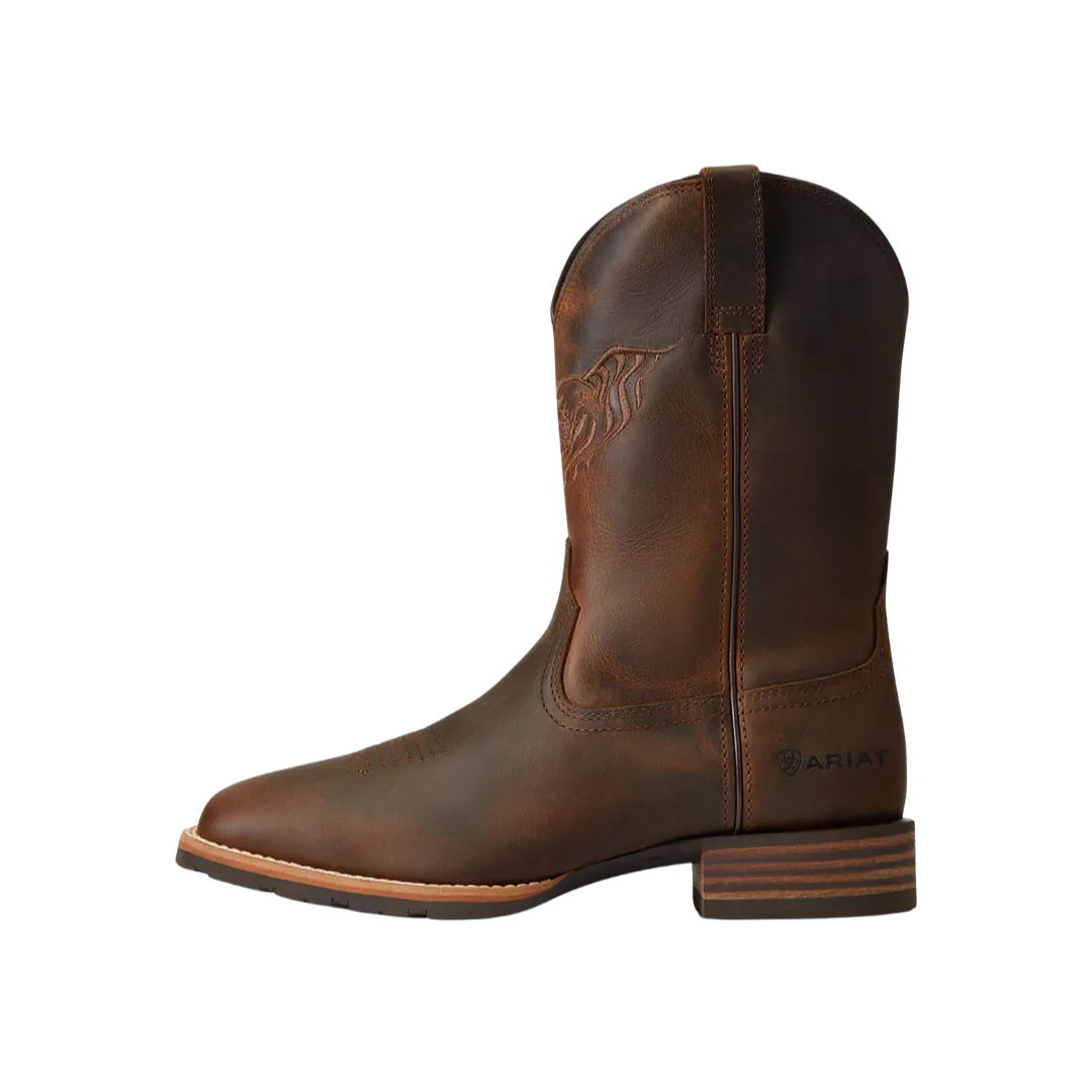 Ariat Men's Hybrid Fly High Distressed Brown Square Toe Boot