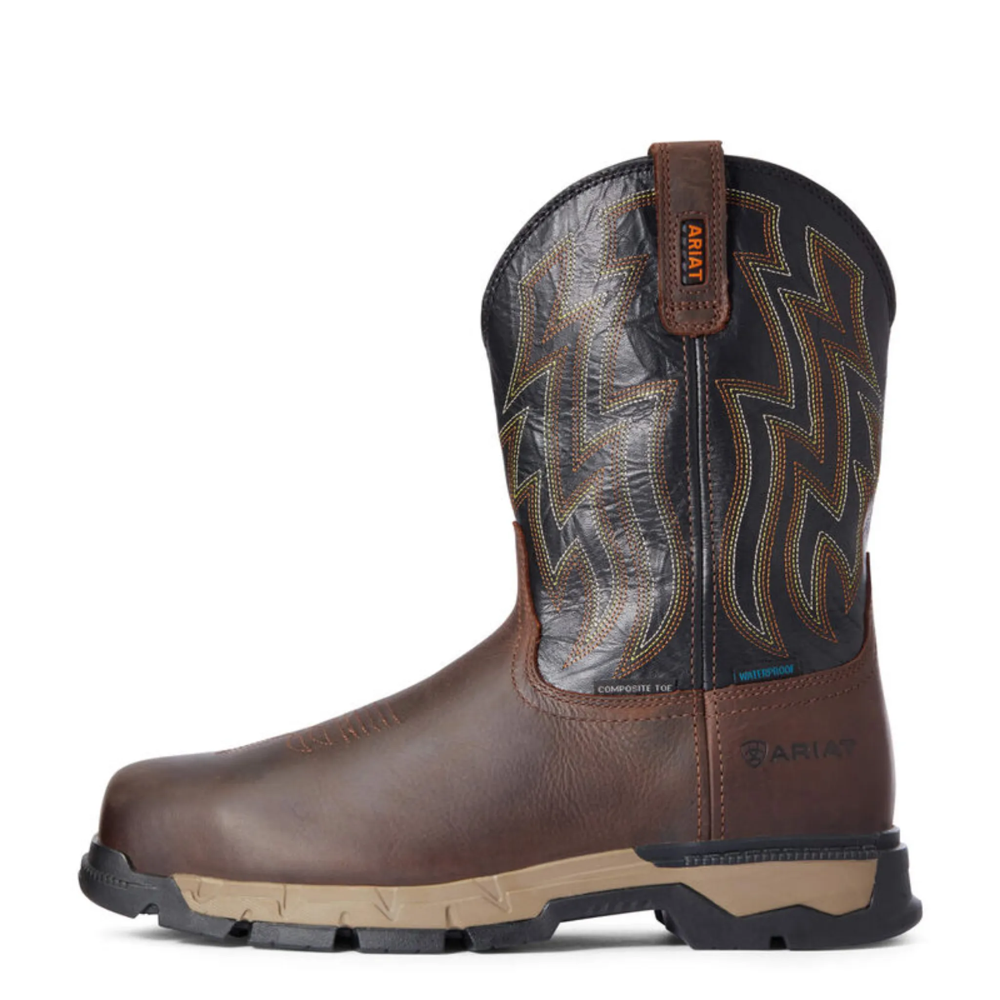 ARIAT MEN'S REBAR FLEX WESTERN WATERPROOF COMPOSITE TOE WORK BOOT - 10034157