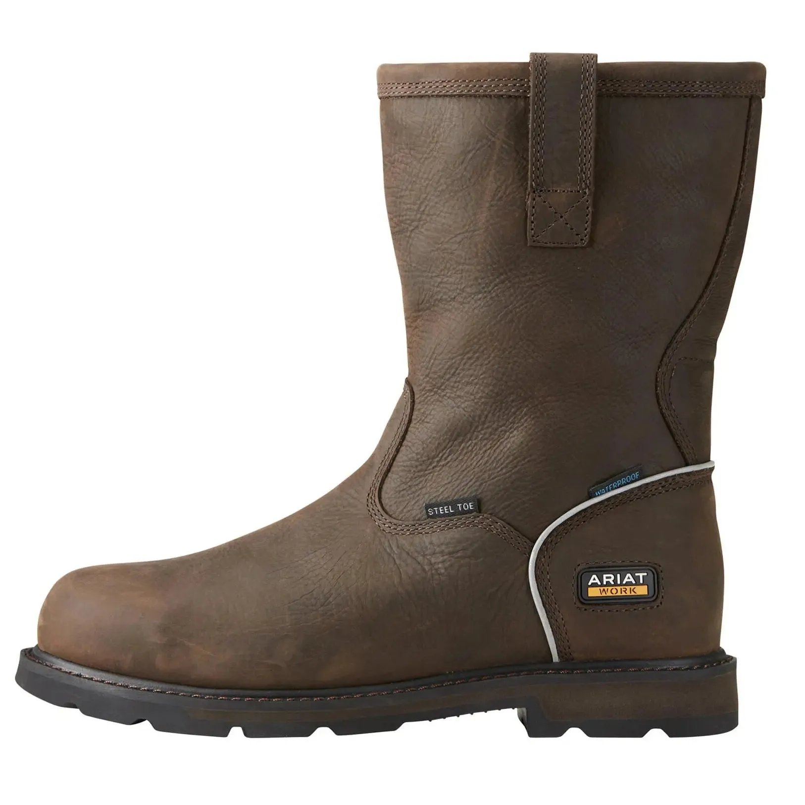 ARIAT Work Boots - Mens Groundbreaker Pull On H2O Steel Toe Cap