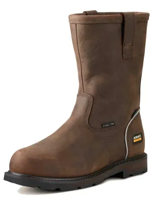 ARIAT Work Boots - Mens Groundbreaker Pull On H2O Steel Toe Cap