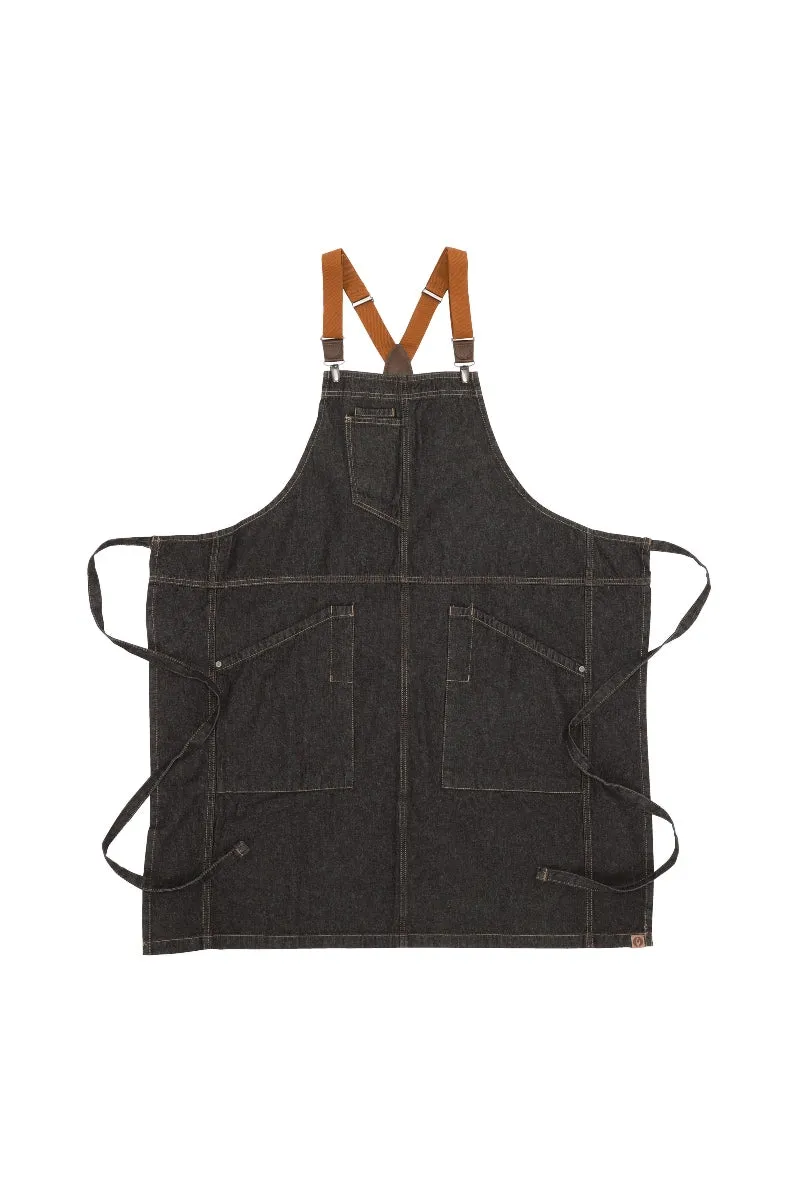 Berkeley Black Denim Bib Apron