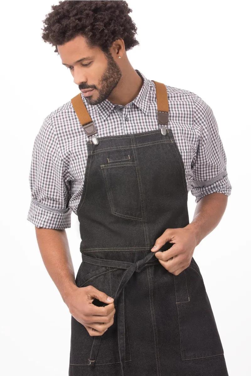 Berkeley Black Denim Bib Apron