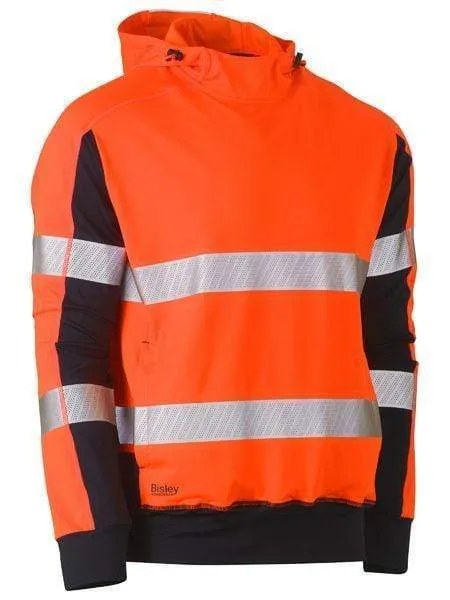 Bisley Taped Hi Vis Stretchy Fleece Hoodie BK6815T