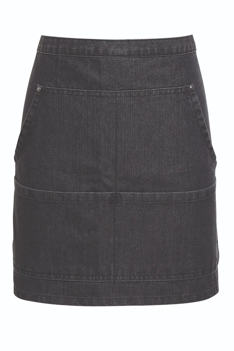 Black Denim Jean Stitch Waist Apron (4 Pocket Pouch)