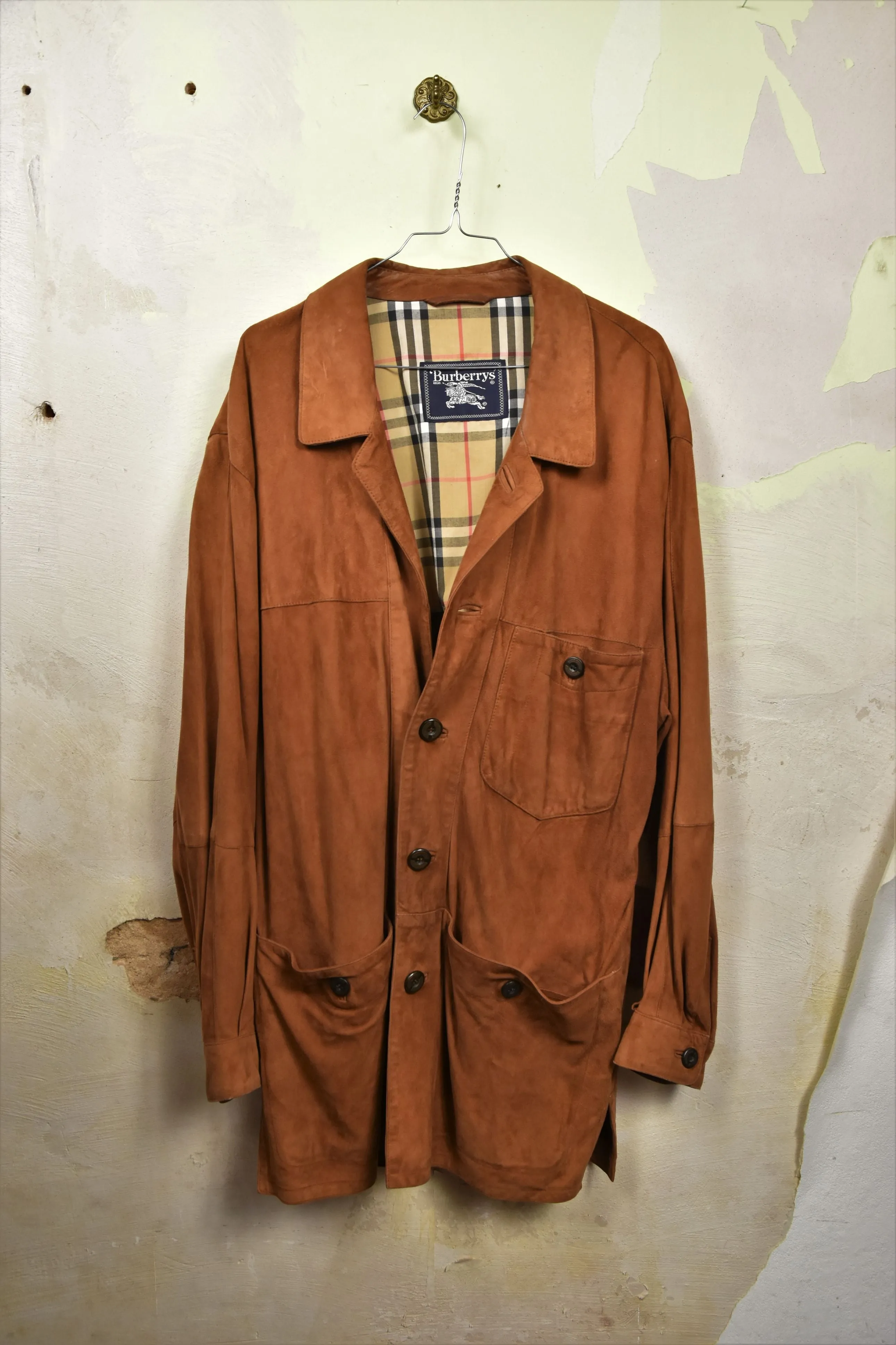 BURBERRY ockerfarbene Veloursjacke, Gr. 54/XXL