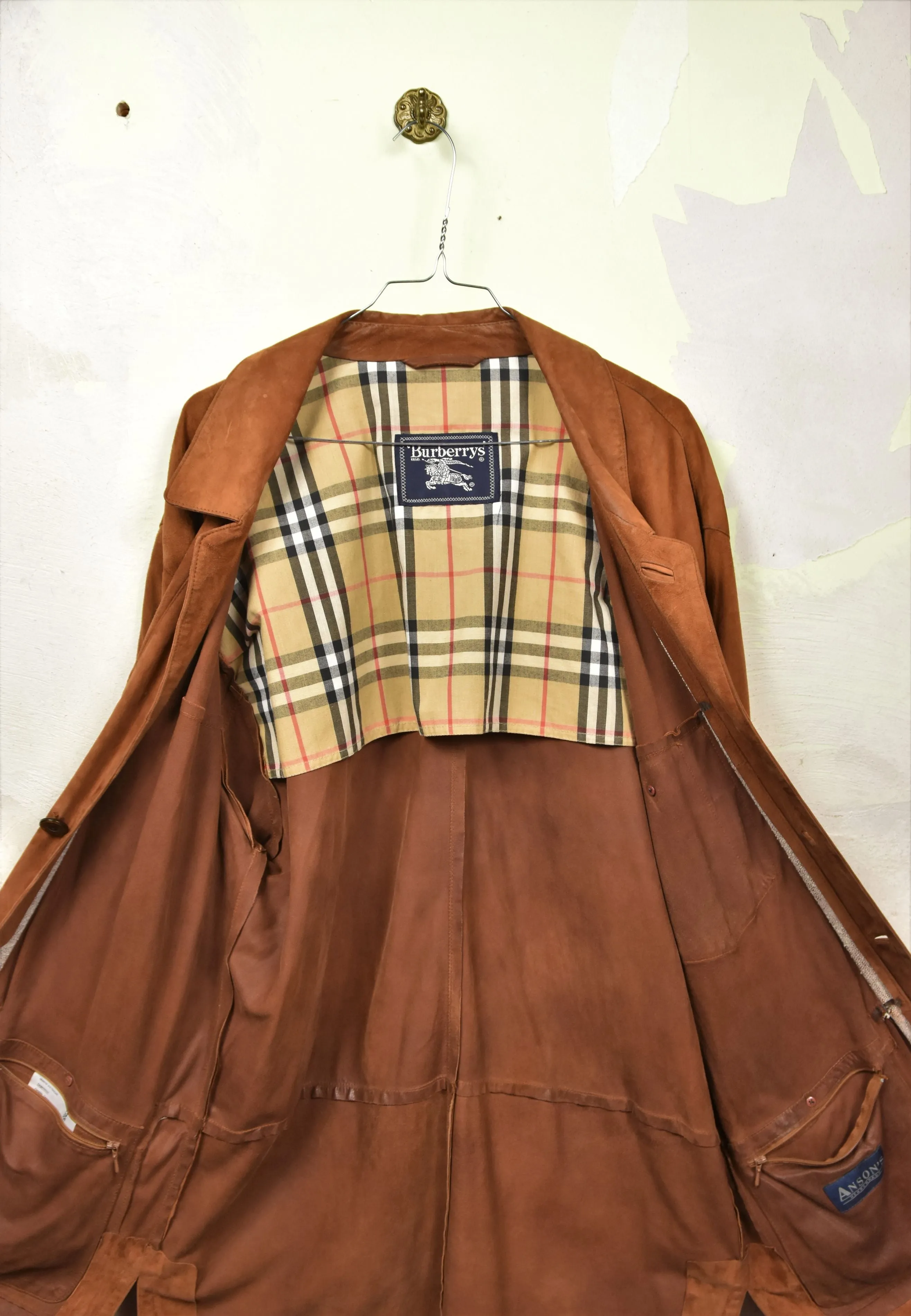 BURBERRY ockerfarbene Veloursjacke, Gr. 54/XXL