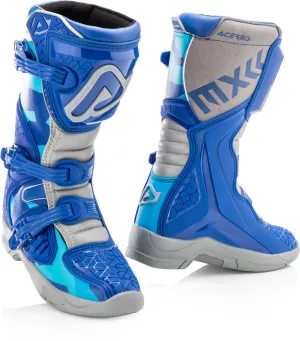 Children's boots Acerbis X-Team for motocross, blue/gray