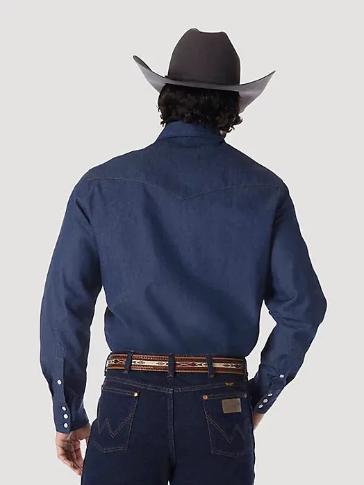 COWBOY CUT® WORK WESTERN RIGID DENIM LONG SLEEVE SHIRT IN RIGID INDIGO | 70127mw