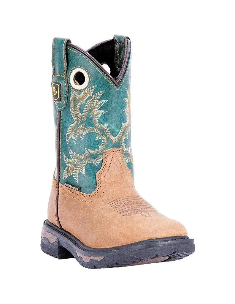 Dan Post Western Boots Boys Walking Waterproof Tan Green DPC2696