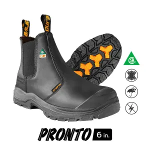 DuraDrive Pronto 6in. Black Full Grain Leather Slip-On Safety Boots