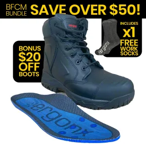 Ergonx Black Lace Up Safety Work Boot   Socks BFCM Bundle