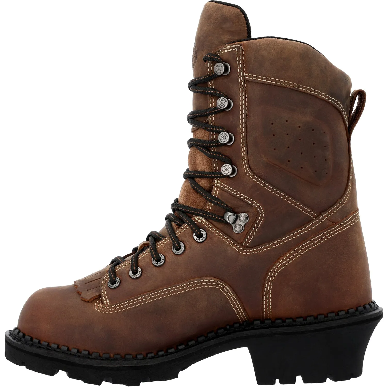 Georgia Mens USA Logger WP Crazy Horse Leather Work Boots