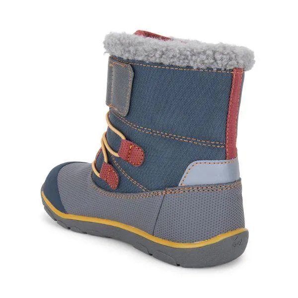 Mens Durable Gilman Waterproof Winter Boots - Stylish Gray/Blue Snow Footwear