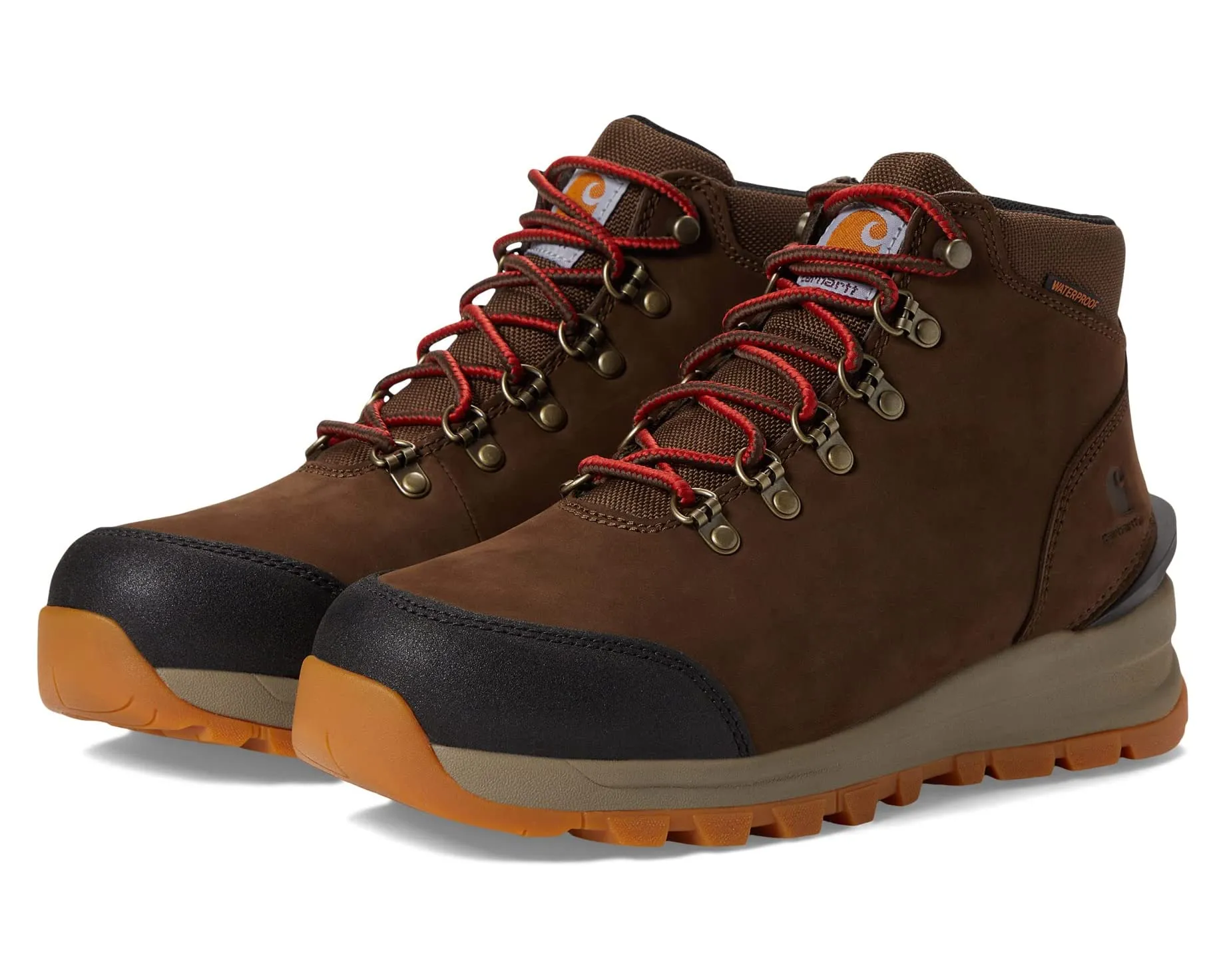 Gilmore Waterproof 5" Alloy Toe Work Hiker Carhartt Boots, Brown