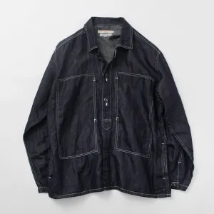 JAPAN BLUE JEANS / Cotton Linen Denim Faux Army Pullover Jacket