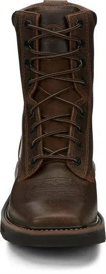 Justin Men's 8" Pulley Lace-up Work Boot - Square Non-Safety Toe