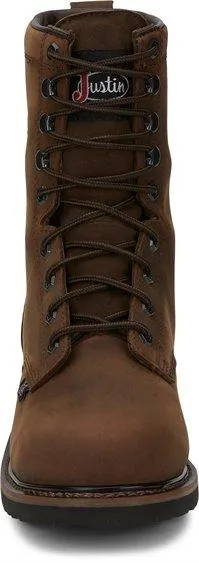 Justin Men's 8" Stampede Drywall Waterproof Brown - Steel Toe