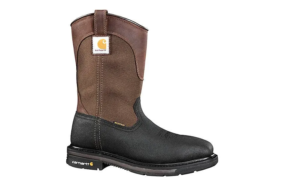 K-Carhartt Boots, 11-Inch Square Steel Toe Wellington Boot, CMP1258, Carhartt Brown