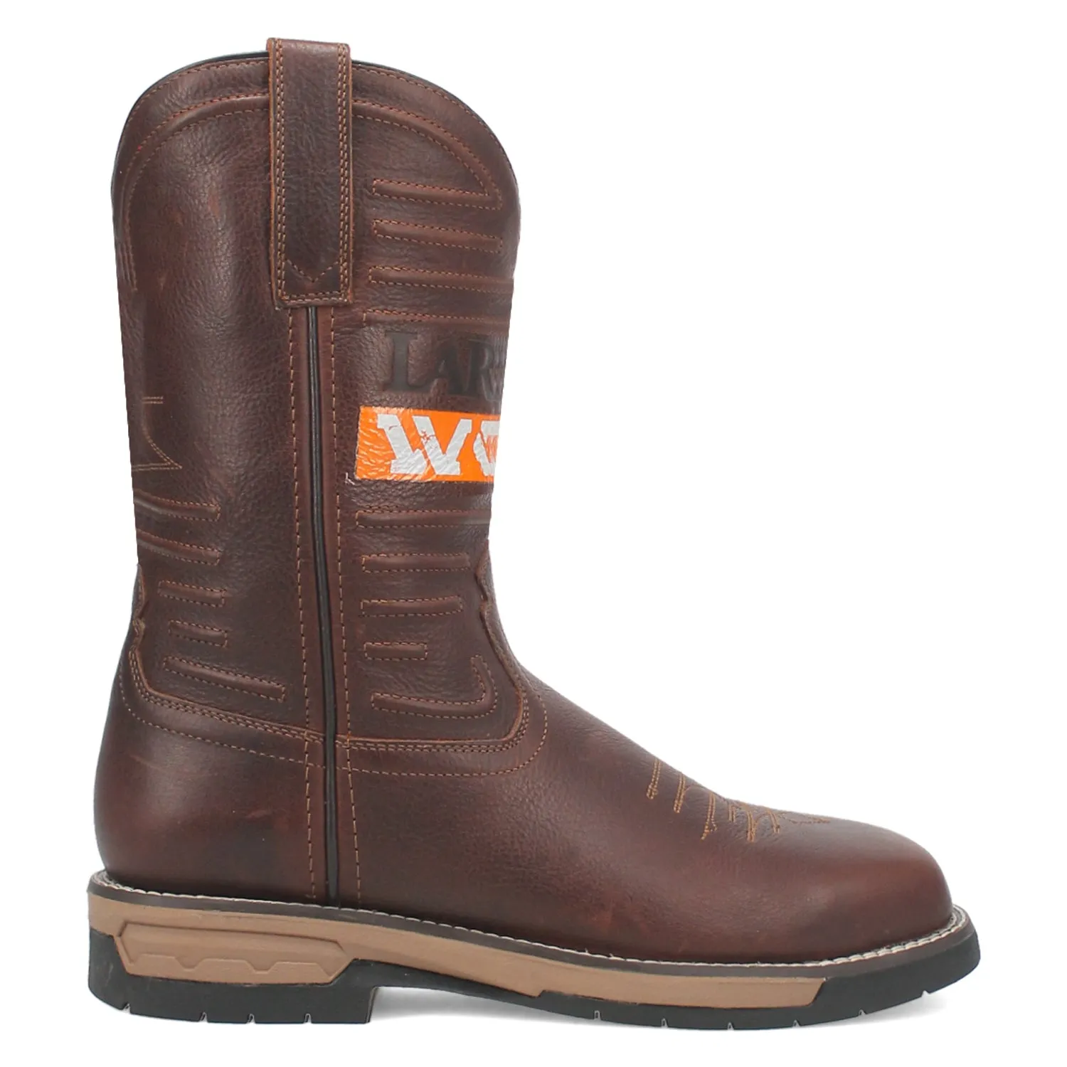 Laredo Mens Workhorse Steel Toe Brown Leather Work Boots