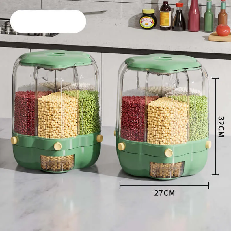 Large Food Storage Container 360 Rotating Dispenser