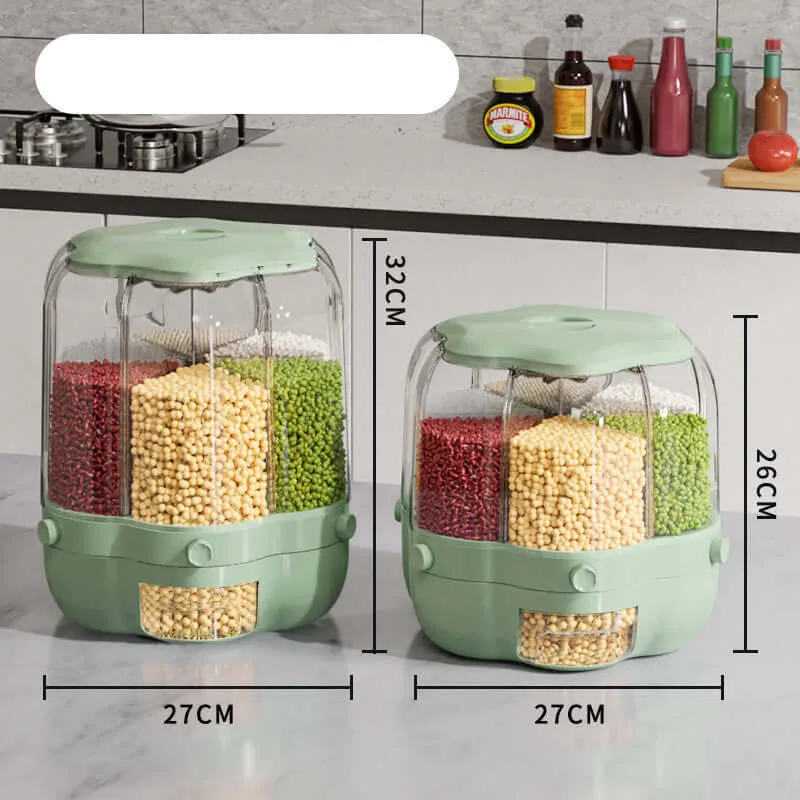 Large Food Storage Container 360 Rotating Dispenser