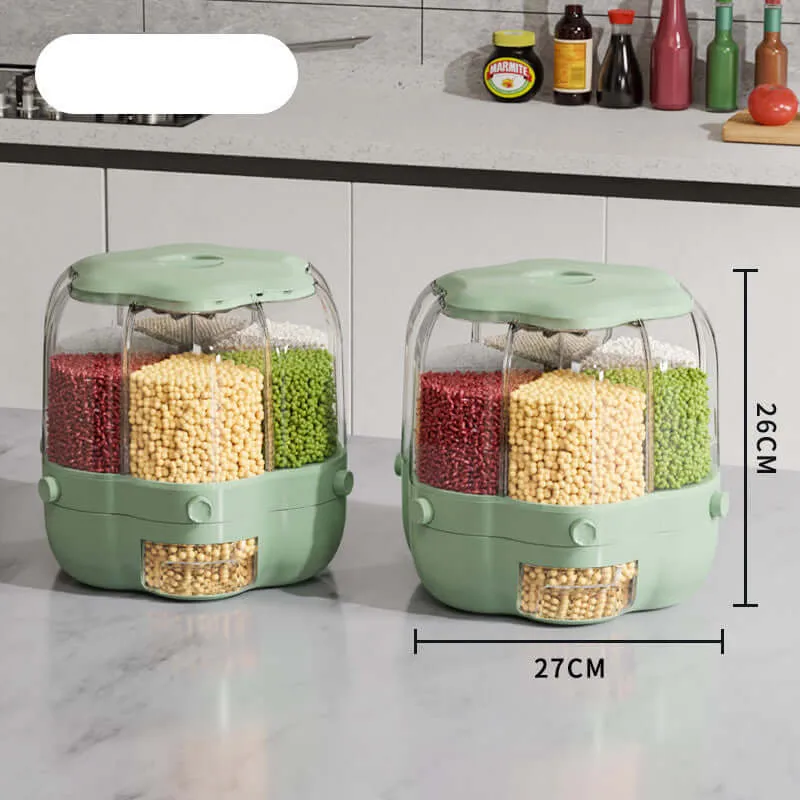 Large Food Storage Container 360 Rotating Dispenser