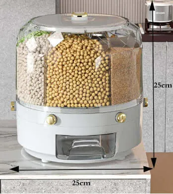 Large Food Storage Container 360 Rotating Dispenser