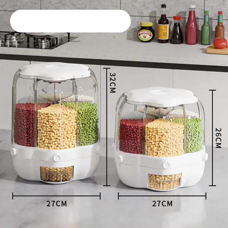 Large Food Storage Container 360 Rotating Dispenser