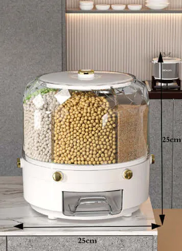 Large Food Storage Container 360 Rotating Dispenser