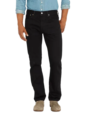 Levi Strauss Men's 501 Original Mid Rise Regular Fit Black Jeans