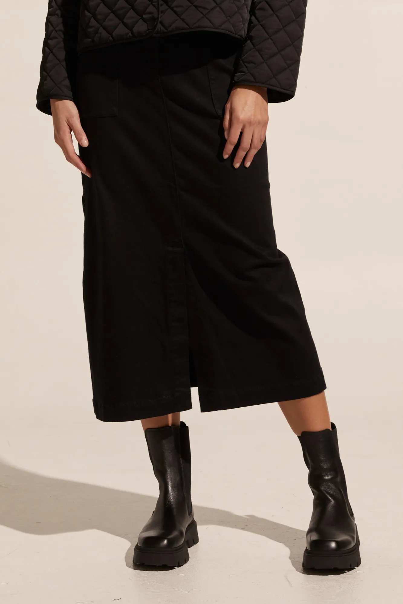 Loft Skirt in Black Denim