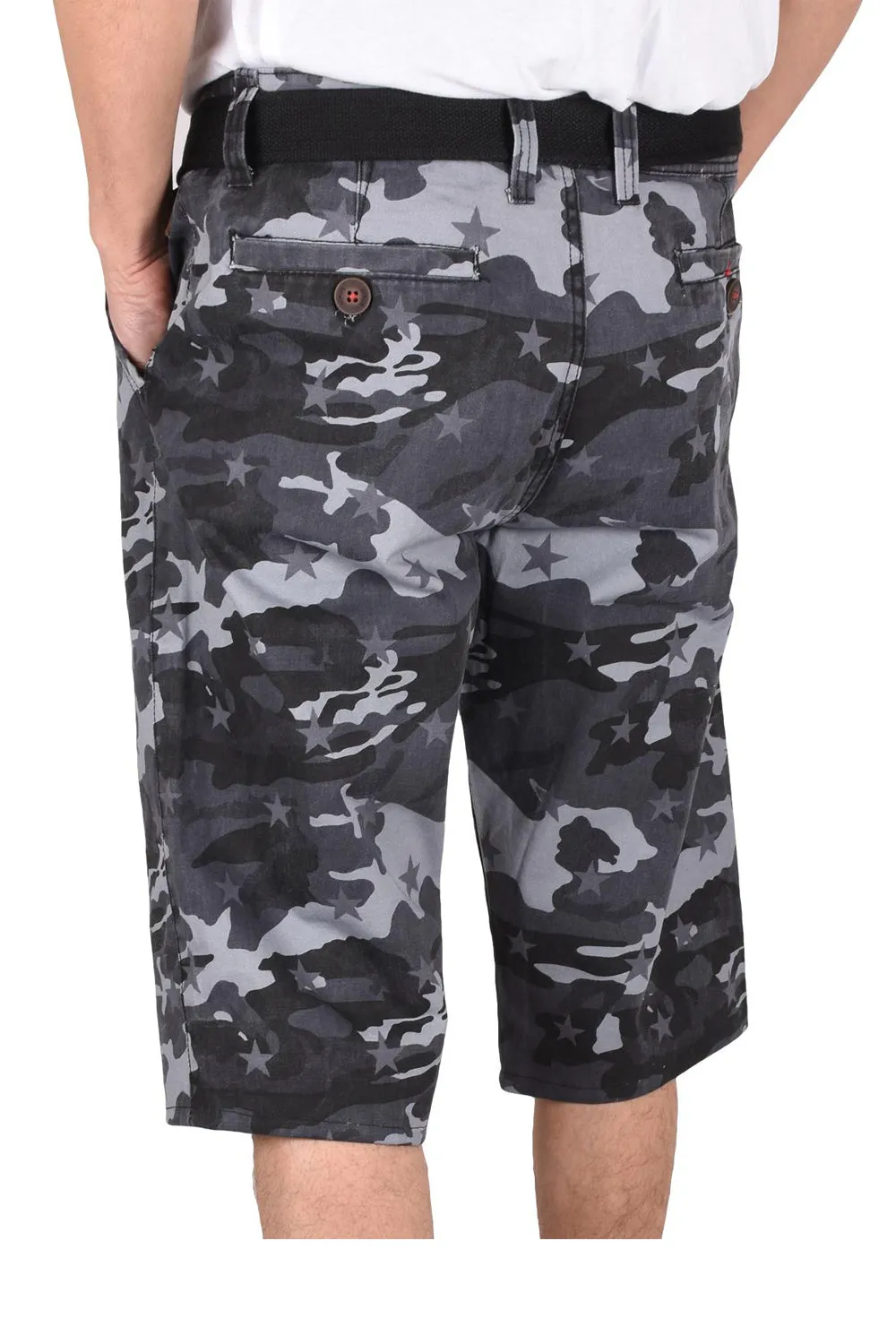 Mens Camouflage Shorts With Belt