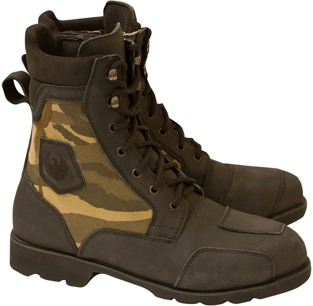 Merlin G24 Borough Camo waterproof motorcycle boots, black