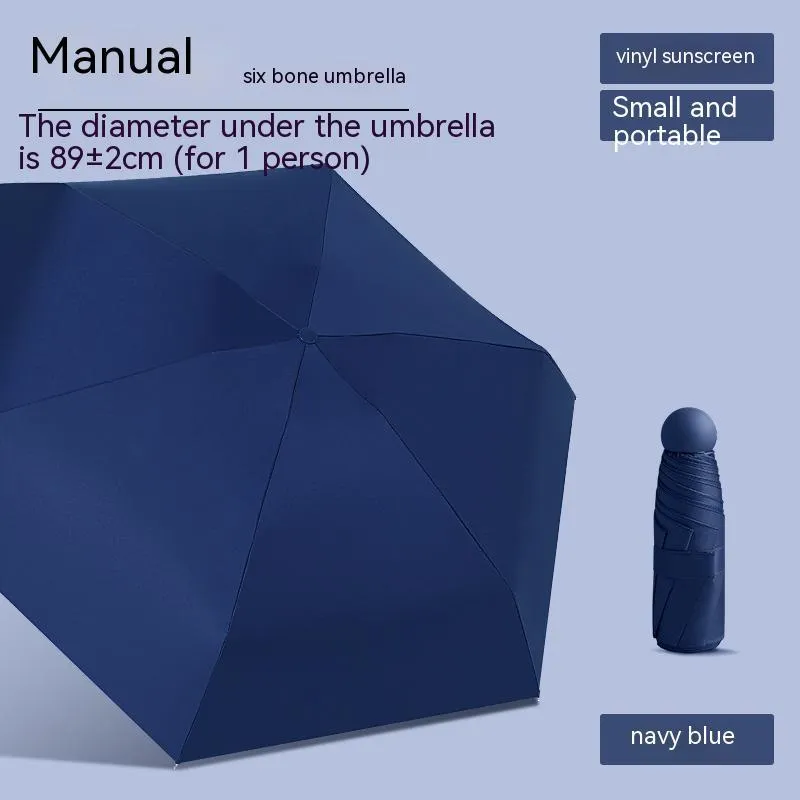 Mini Five-fold Umbrella Capsules Sun Umbrella Sun Protection UV Protection