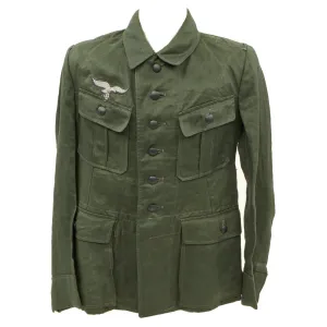 Original German WWII Luftwaffe HBT Reed Green M43 Tunic in Mint Condition