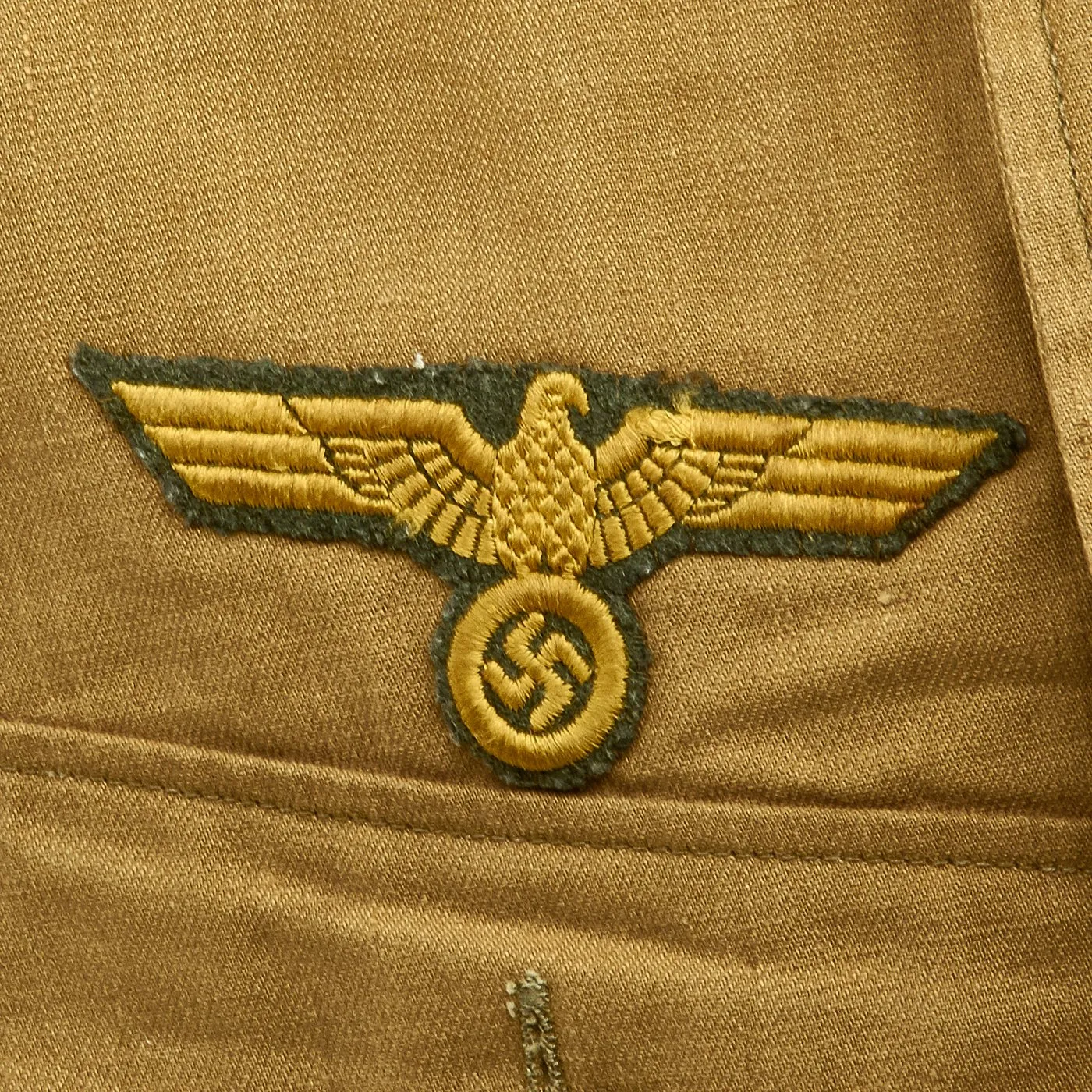 Original German WWII M42 Kriegsgmarine Coastal Artillery Khaki Herringbone Twill Artilleristmaat Uniform Jacket