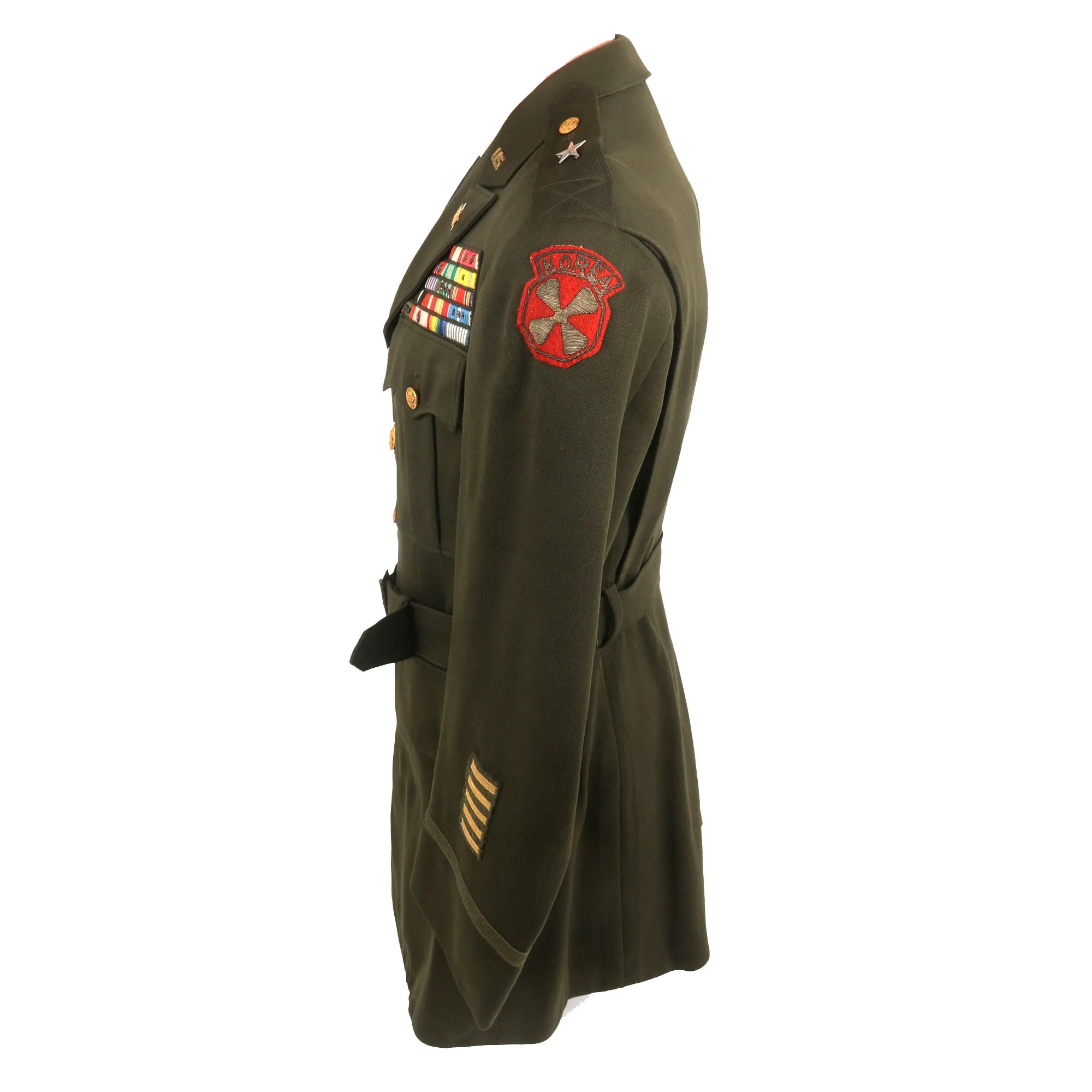 Original U.S. WWII & Korean War Brigadier General George Edward Martin 7th Infantry Division Eighth Army (Korea) Winter Service Class A Uniform Coat