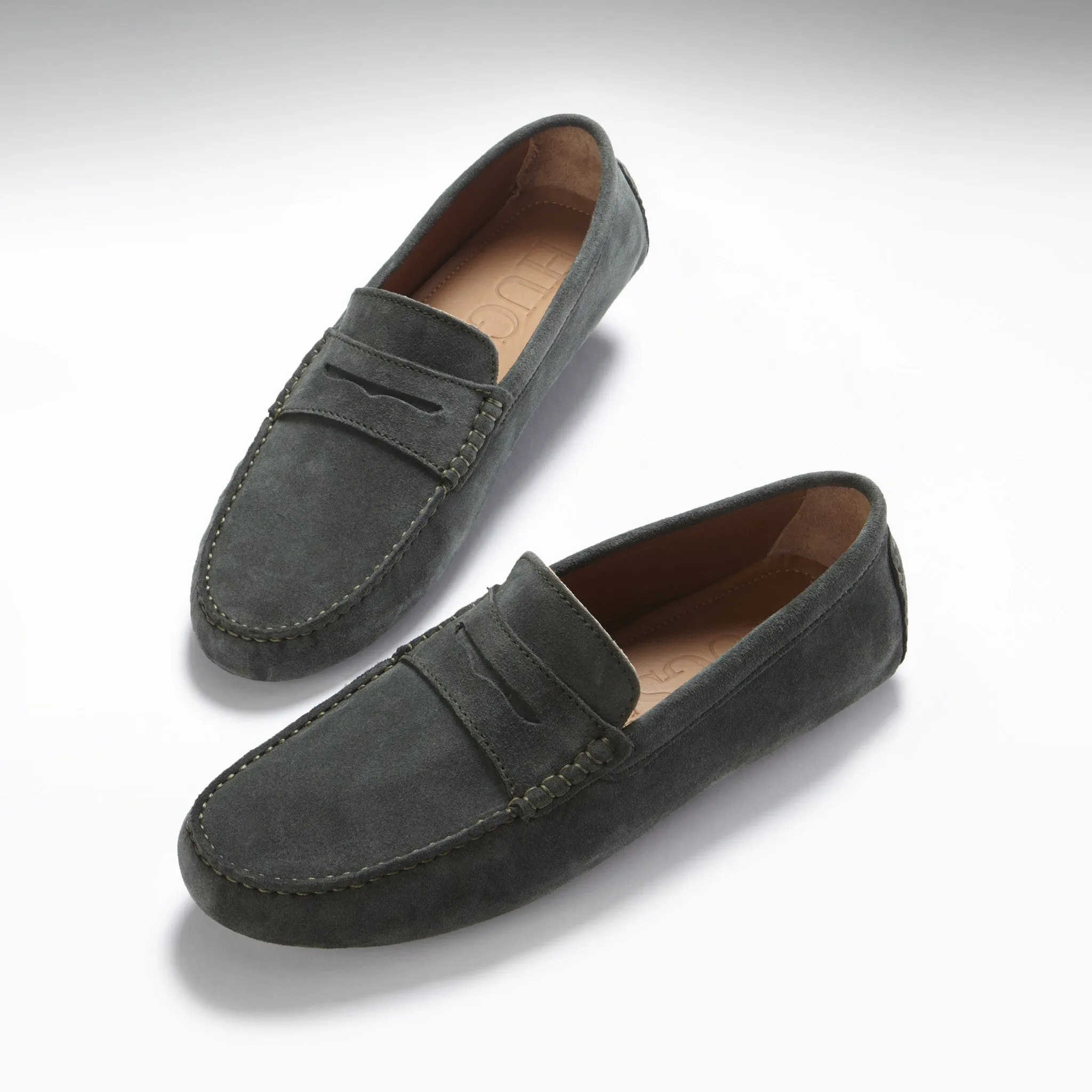 Penny Driving Loafers, racing green suede