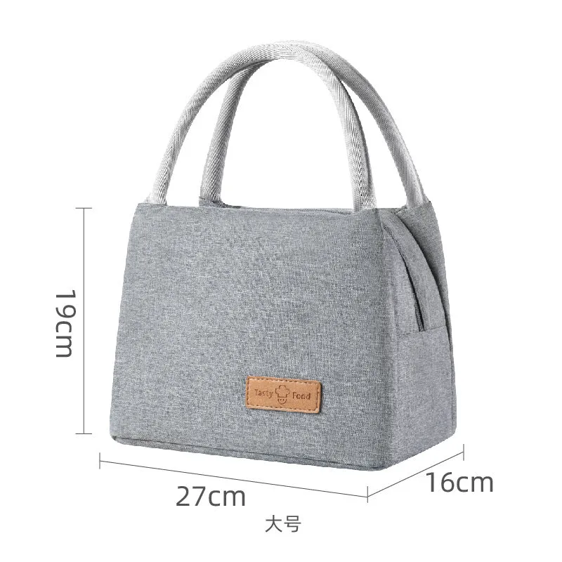 Portable Insulated Bag Hand-Carried Thickened Lunch Bag Cationic Student Lunch Box Bag Large Capacity Work Lunch Bag