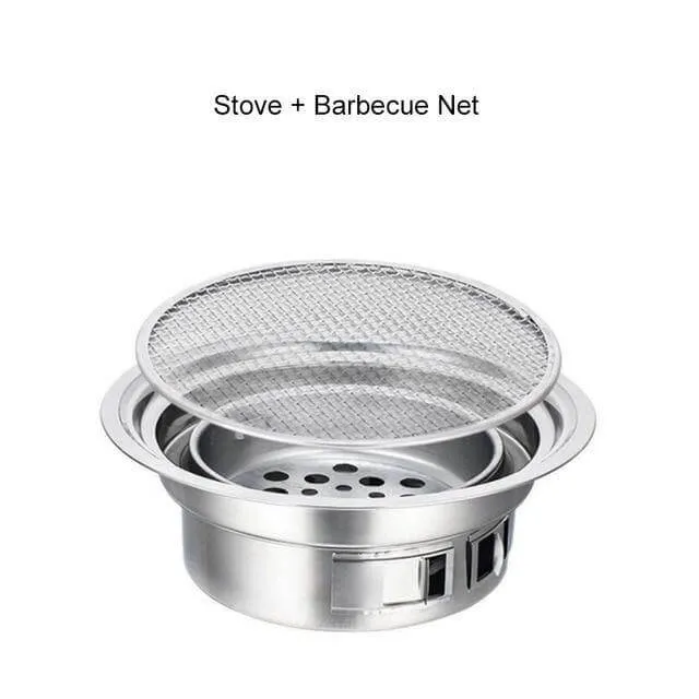 Portable Korean Style Stainless Steel Charcoal Camping Grill