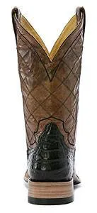 Rod Patrick Black Caiman Broad Square Toe Boots