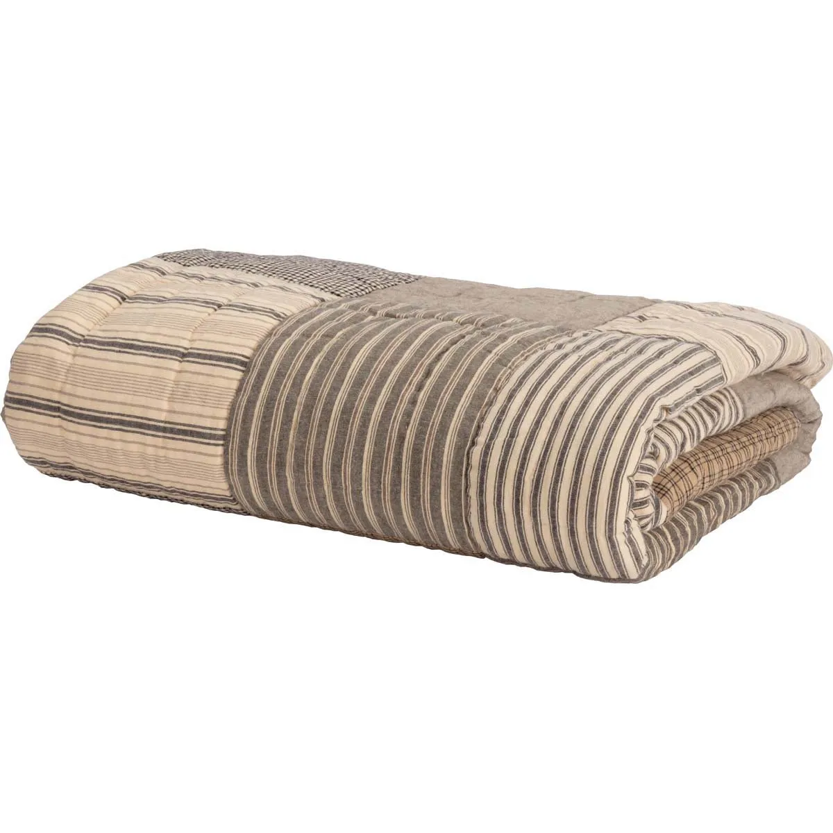 Sawyer Mill Charcoal Block Quilted Throw 60x50