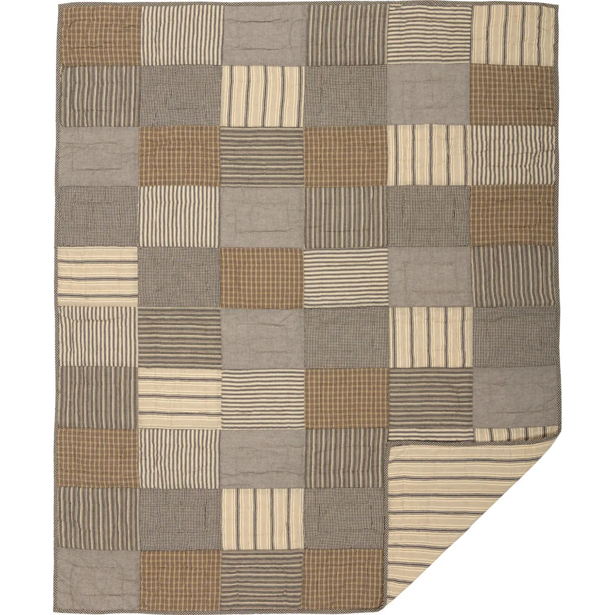 Sawyer Mill Charcoal Block Quilted Throw 60x50