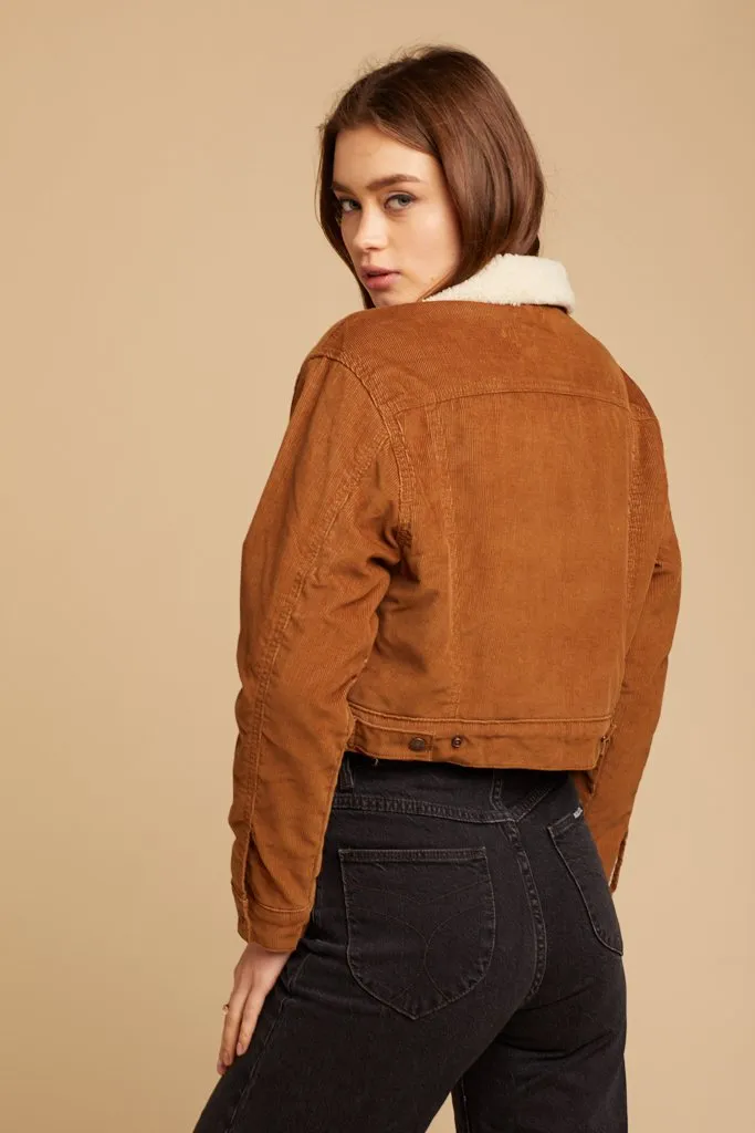 Spanish Tobacco Crop Cord Sherpa Jacket