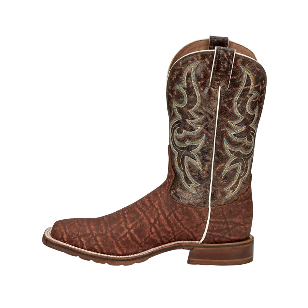 Tony Lama Men's Galan Brown Elephant Print Cowboy Boots