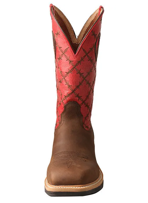 TWISTED X ALLOY TOE WESTERN WORK BOOT - RED WIRE