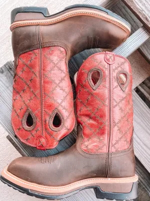 TWISTED X ALLOY TOE WESTERN WORK BOOT - RED WIRE